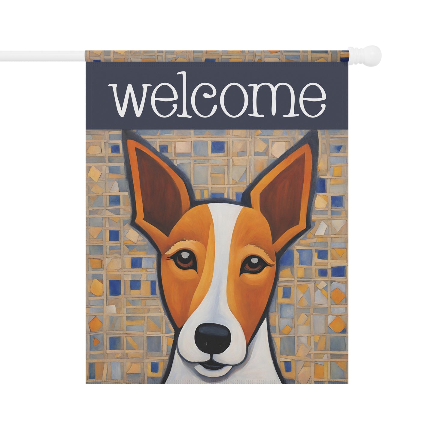 Derby the Dog Welcome 2-Sided Garden & House Flag/Banner