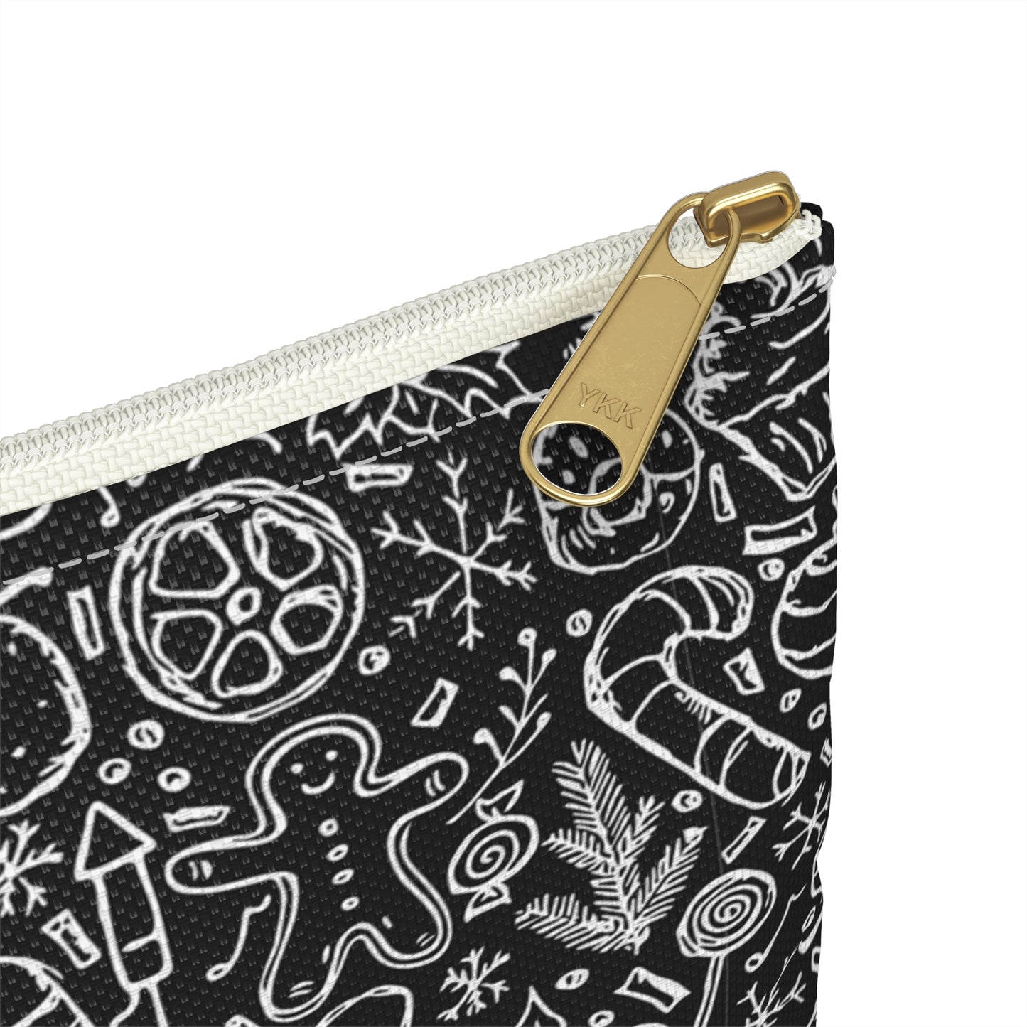 Christmas Holiday Icons in Black & White Accessory Pouch