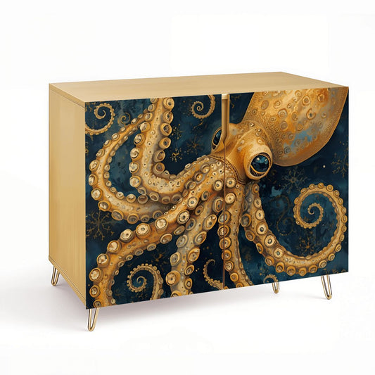 Squid Art Wooden Storage Cabinet (Made in USA)