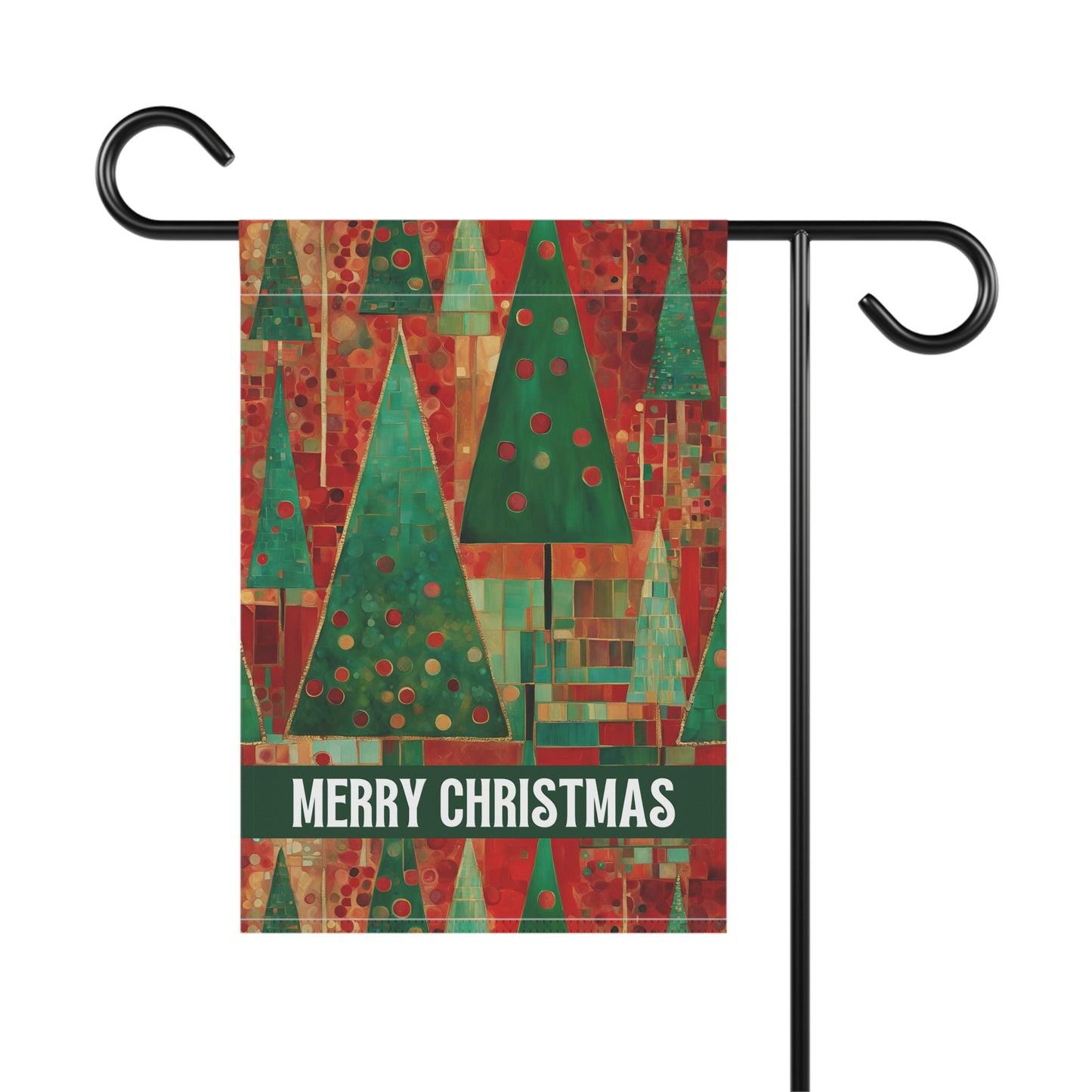 Merry Christmas Trees 2-Sided Garden & House Flag/Banner