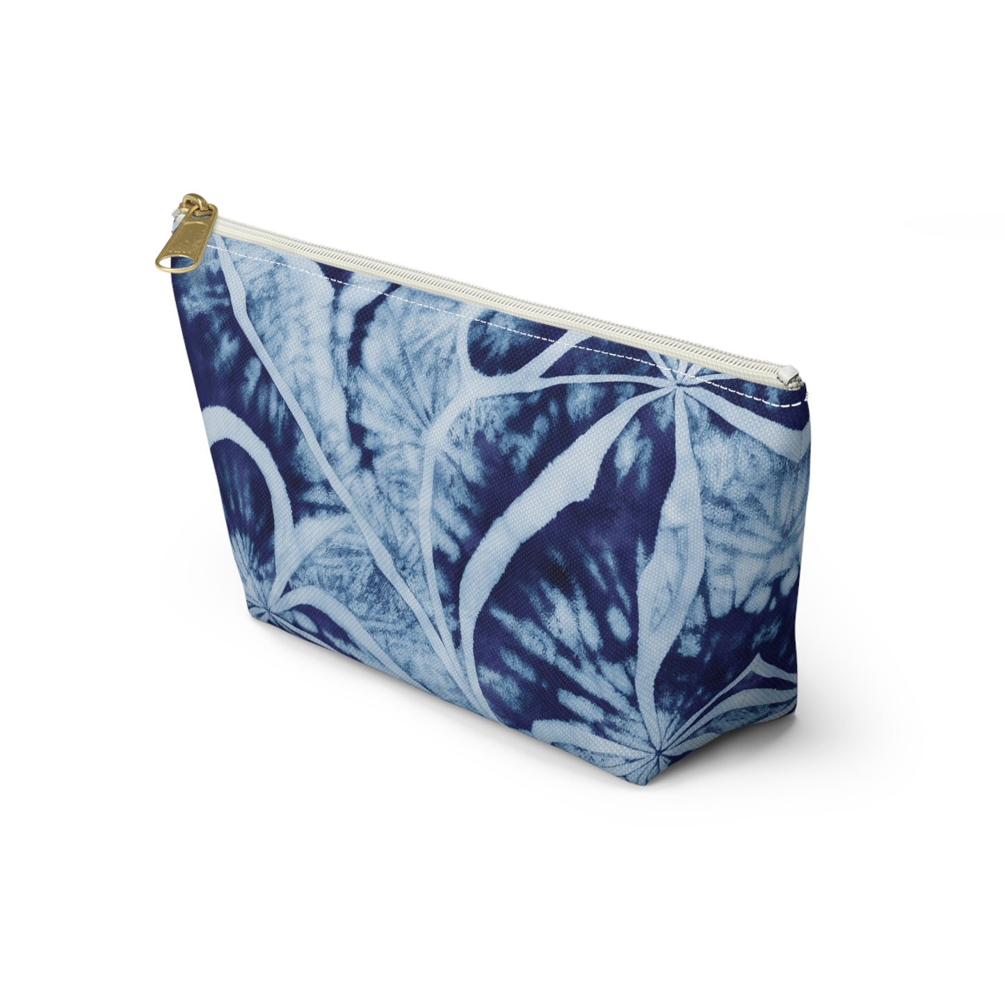 Shibori Indigo Accessory Pouch w T-bottom