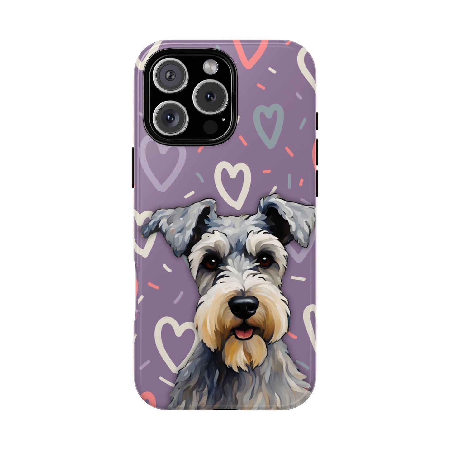 Miniature Schnauzer Love iPhone Samsung Galaxy Google Pixel Glossy Tough Case