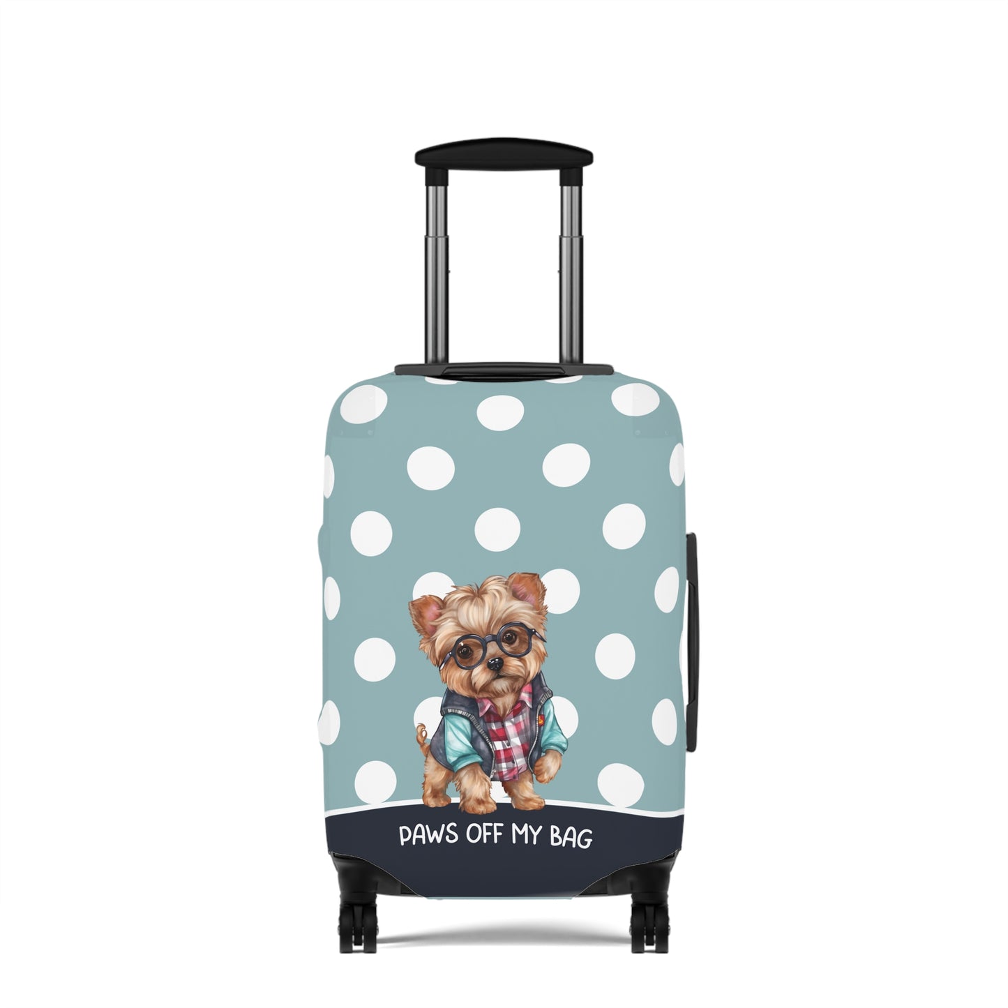 Yorkie In Jacket & Glasses Paws Of My Bag Luggage Cover