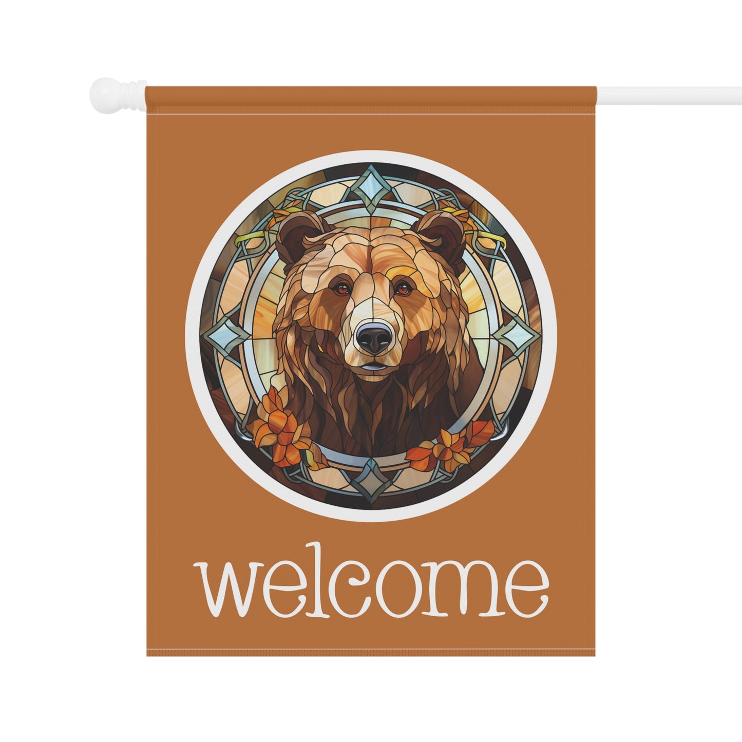 Brown Bear Welcome 2-Sided Garden & House Flag/Banner