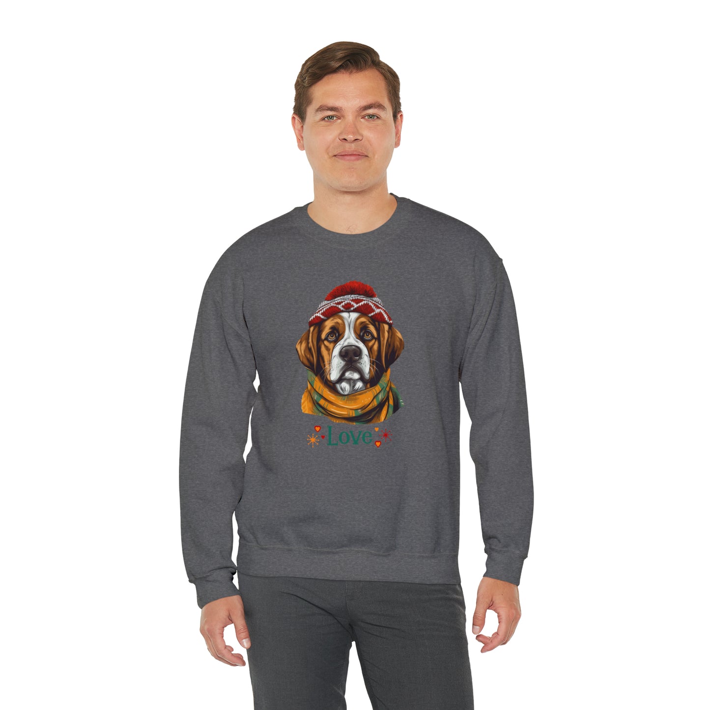 Saint Bernard Retro Love Unisex Heavy Blend™ Crewneck Sweatshirt