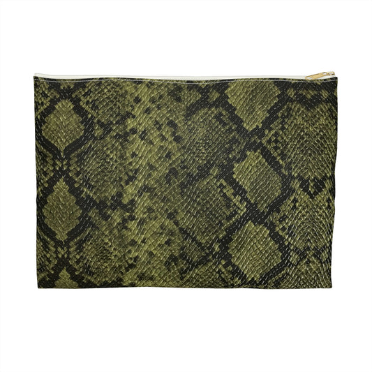 Faux Python in Green Accessory Pouch