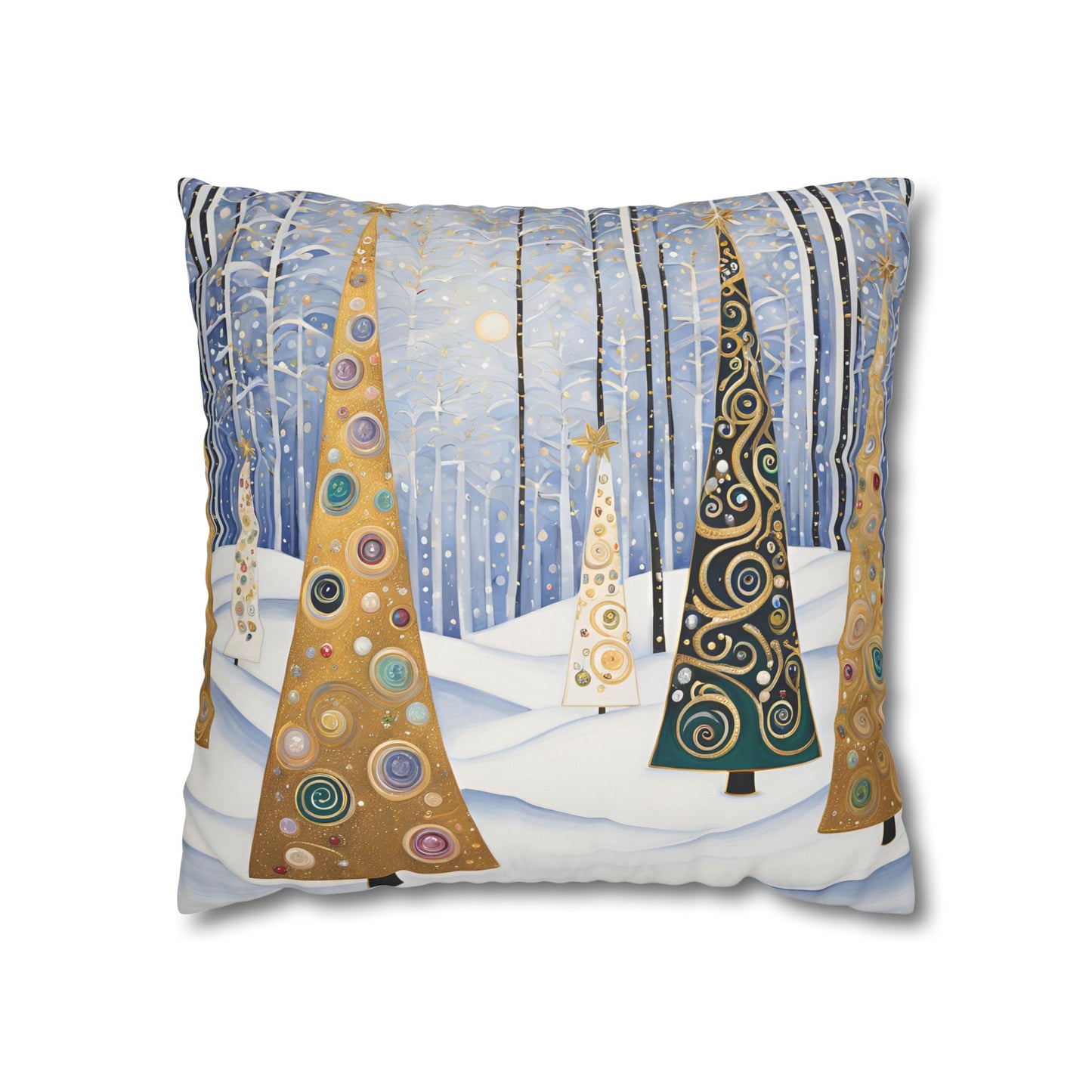 Christmas Tree Frills Square Poly Canvas Pillowcase