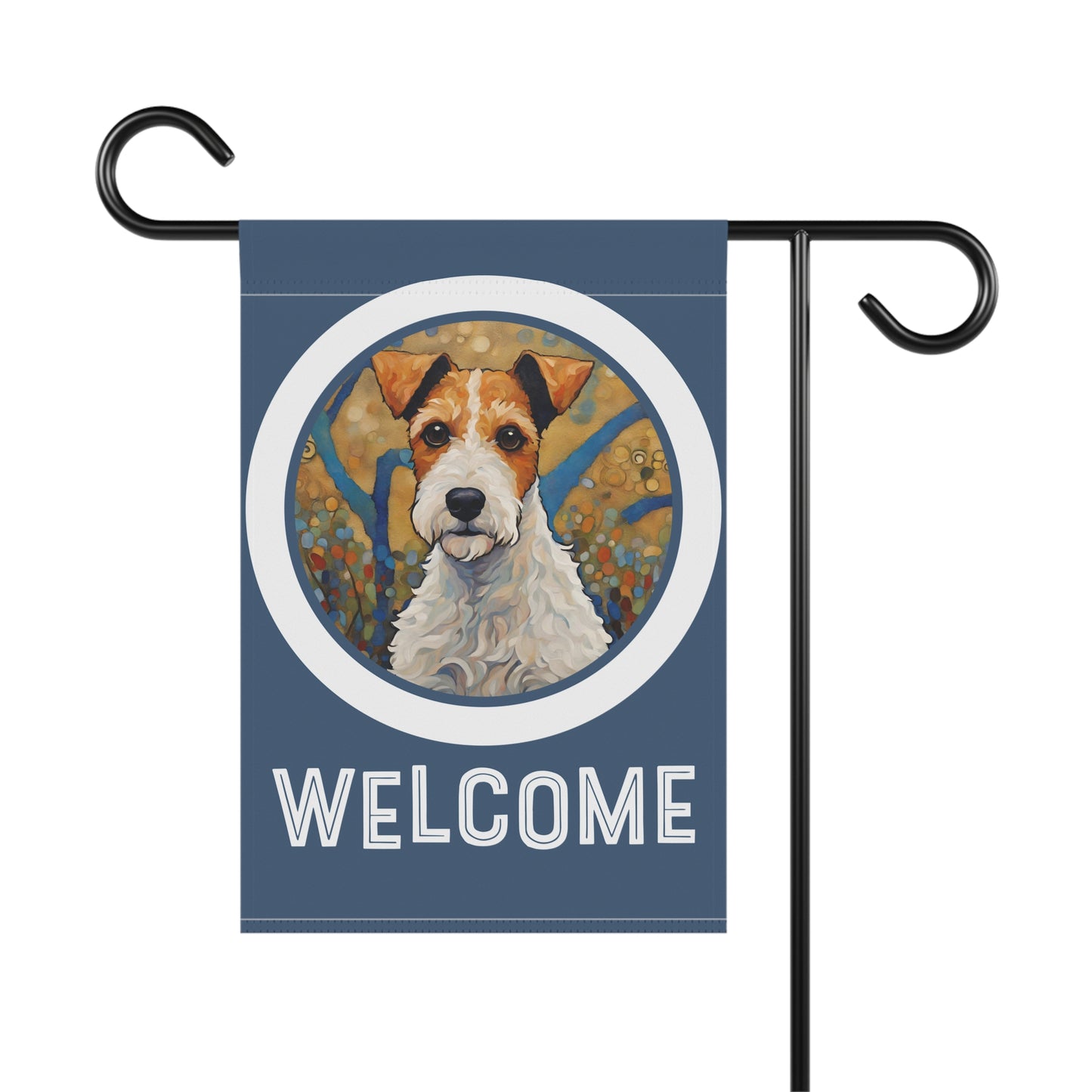 Fox Terrier Welcome 2-Sided Garden & House Flag/Banner