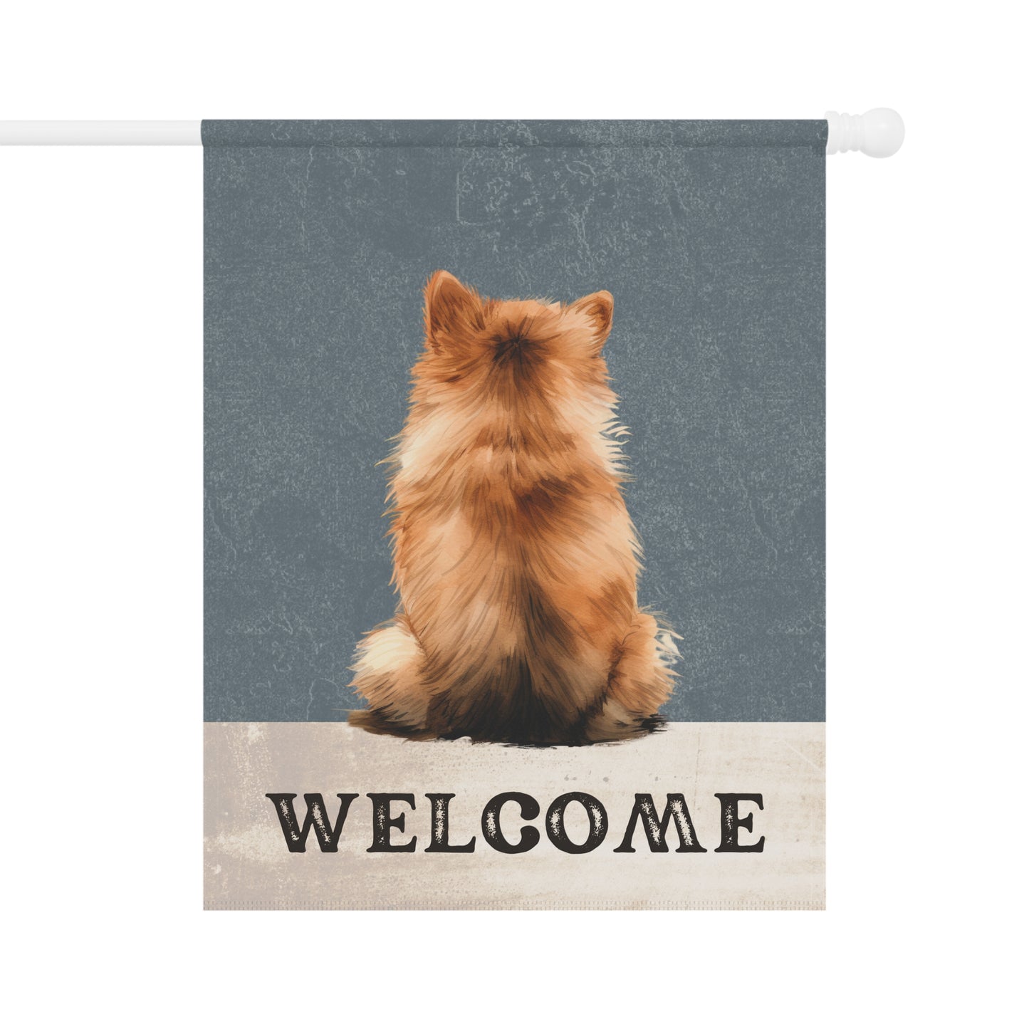 Pomeranian Welcome 2-Sided Garden & House Flag/Banner