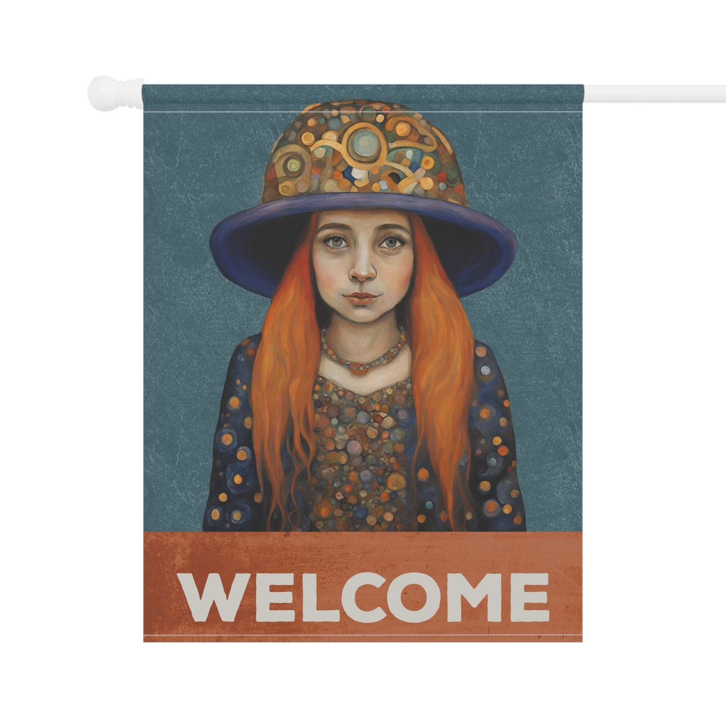 Gnome Girl Welcome 2-Sided Garden & House Flag/Banner