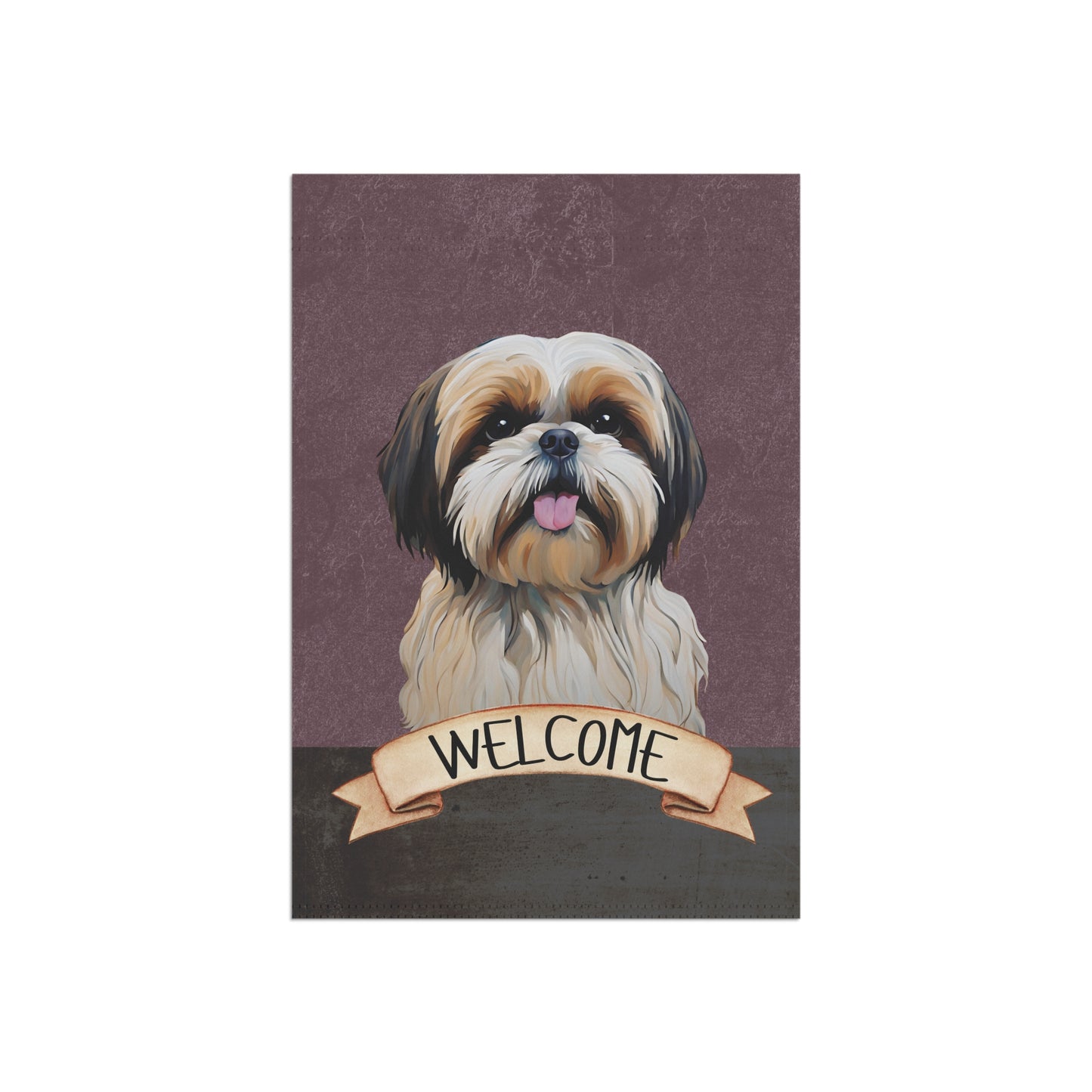 Shih Tzu Welcome 2-Sided Garden & House Flag/Banner