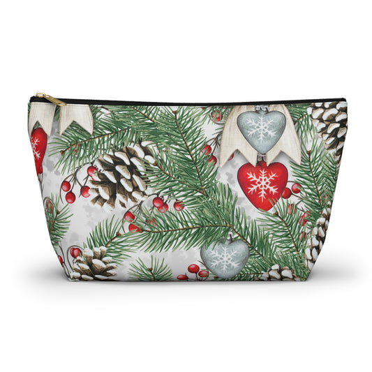 Pinecones & Bows Accessory Pouch w T-bottom