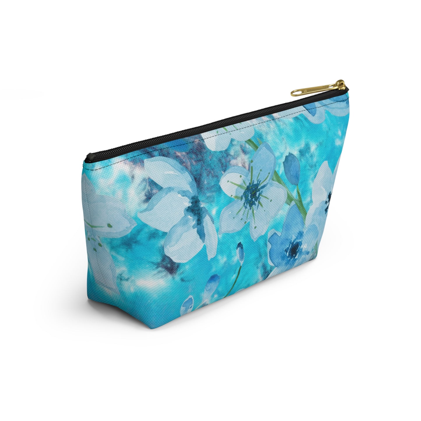 Nordic Floral Makeup Accessory Pouch w T-bottom