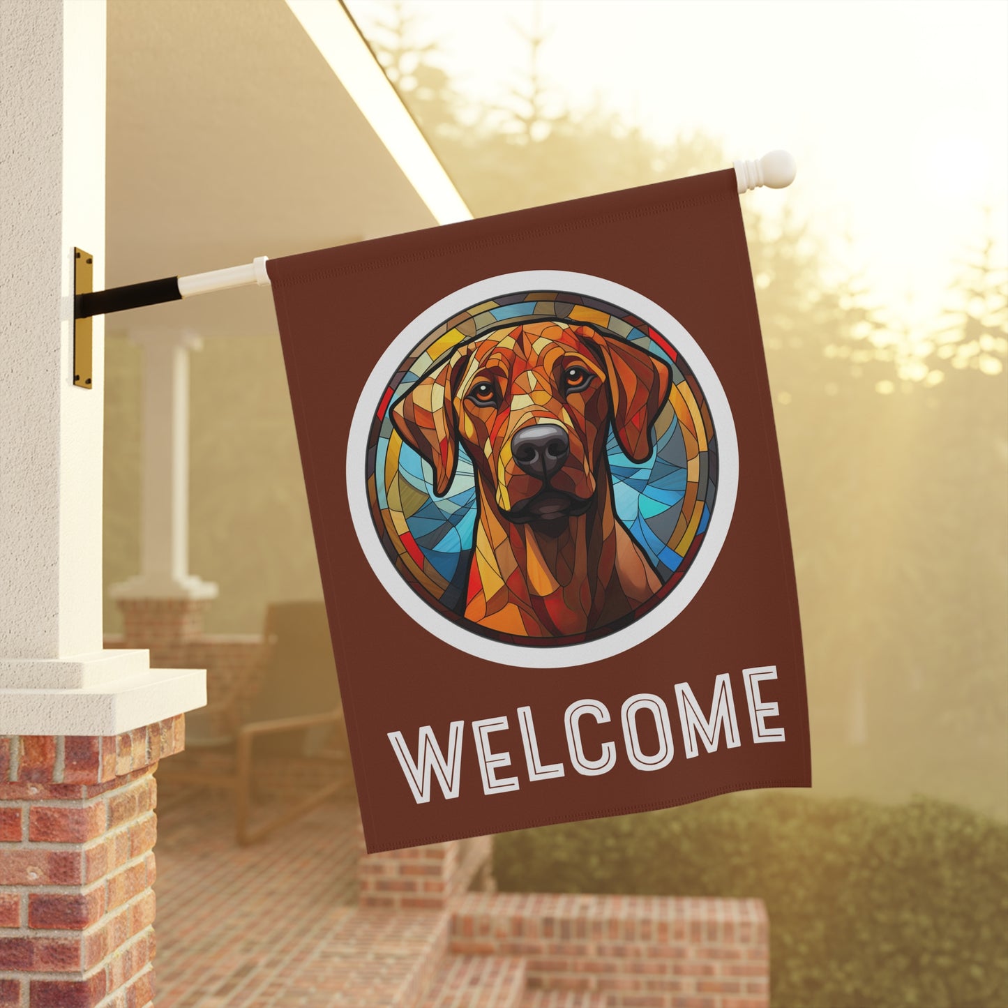 Rhodesian Ridgeback Welcome 2-Sided Garden & House Flag/Banner