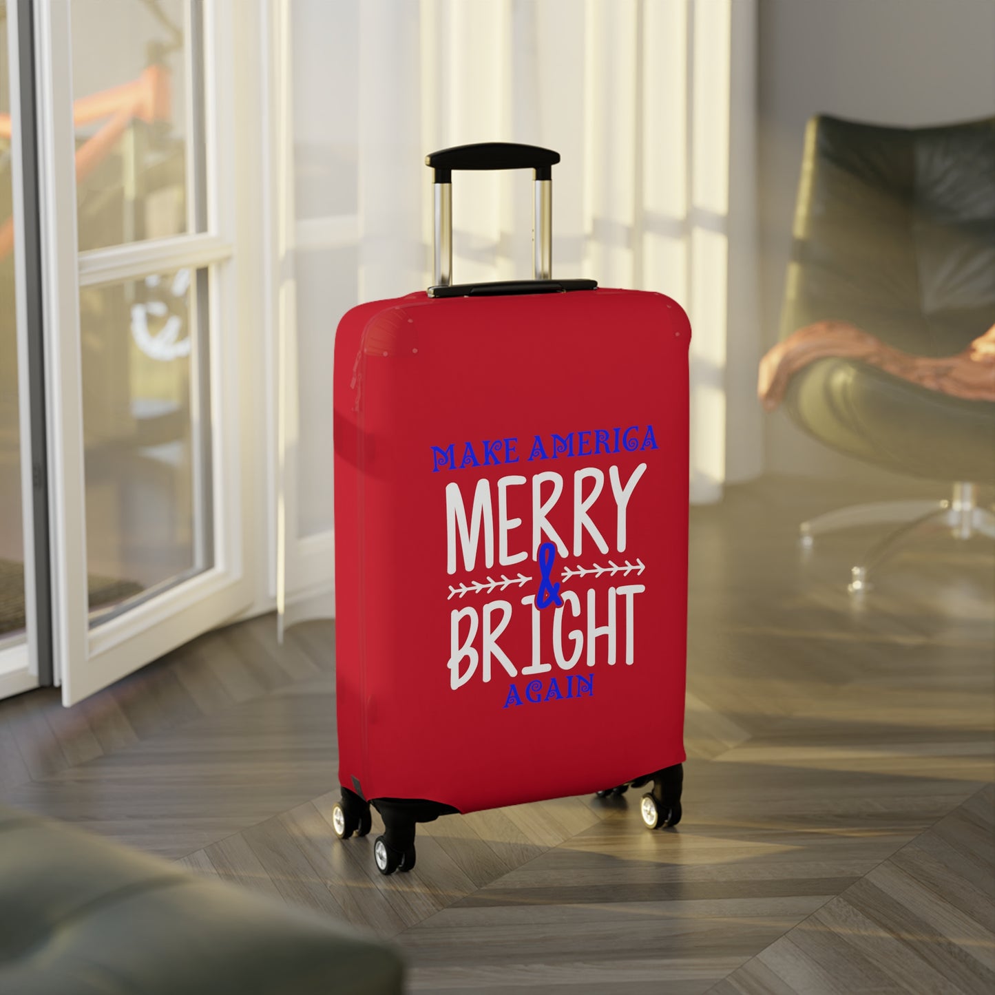 Bold Make America Merry & Bright Again Red Luggage Cover