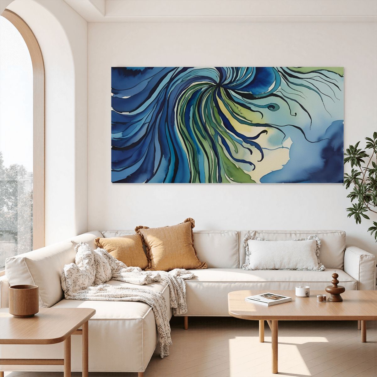 60" x 30" Printed Canvas Fabric Wall Art - No Frame (Made in USA)