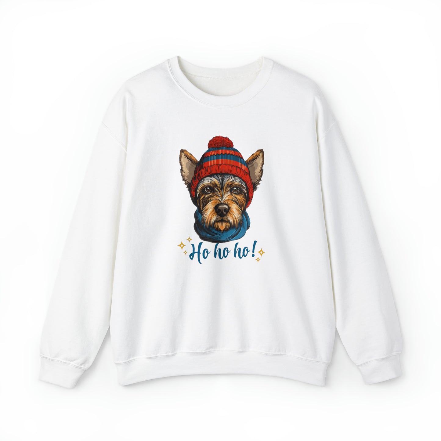 Ho Ho Ho Scottish Terrier in Hat & Scarf  Unisex Heavy Blend™ Crewneck Sweatshirt