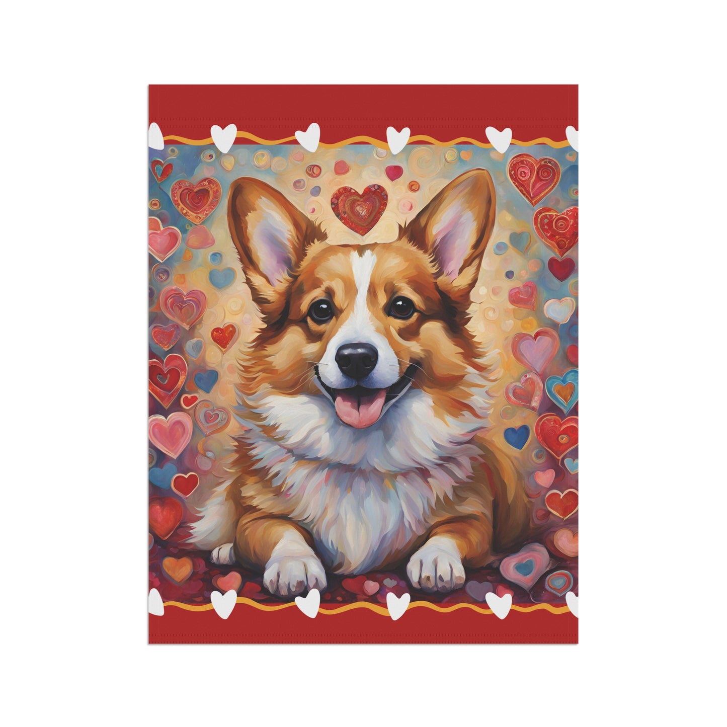 Corgi Valentine 2-Sided Garden & House Flag/Banner
