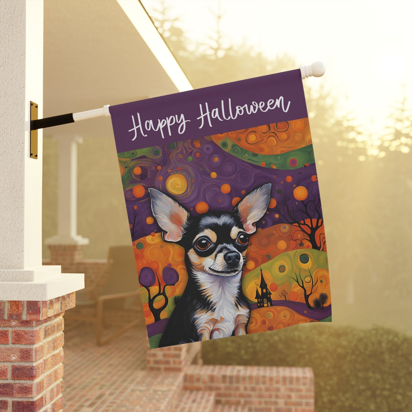 Chihuahua Happy Halloween 2-Sided Garden & House Flag/Banner