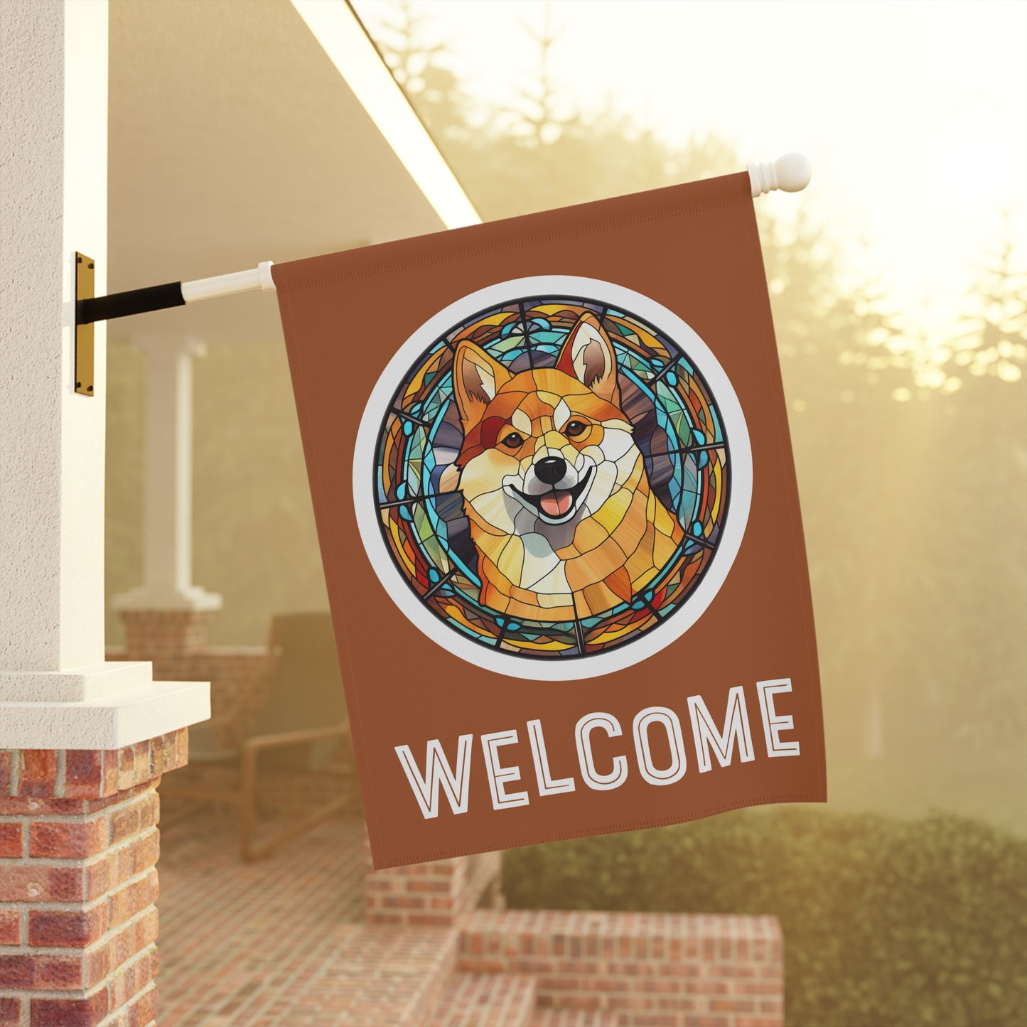 Shiba Inu Welcome 2-Sided Garden & House Flag/Banner