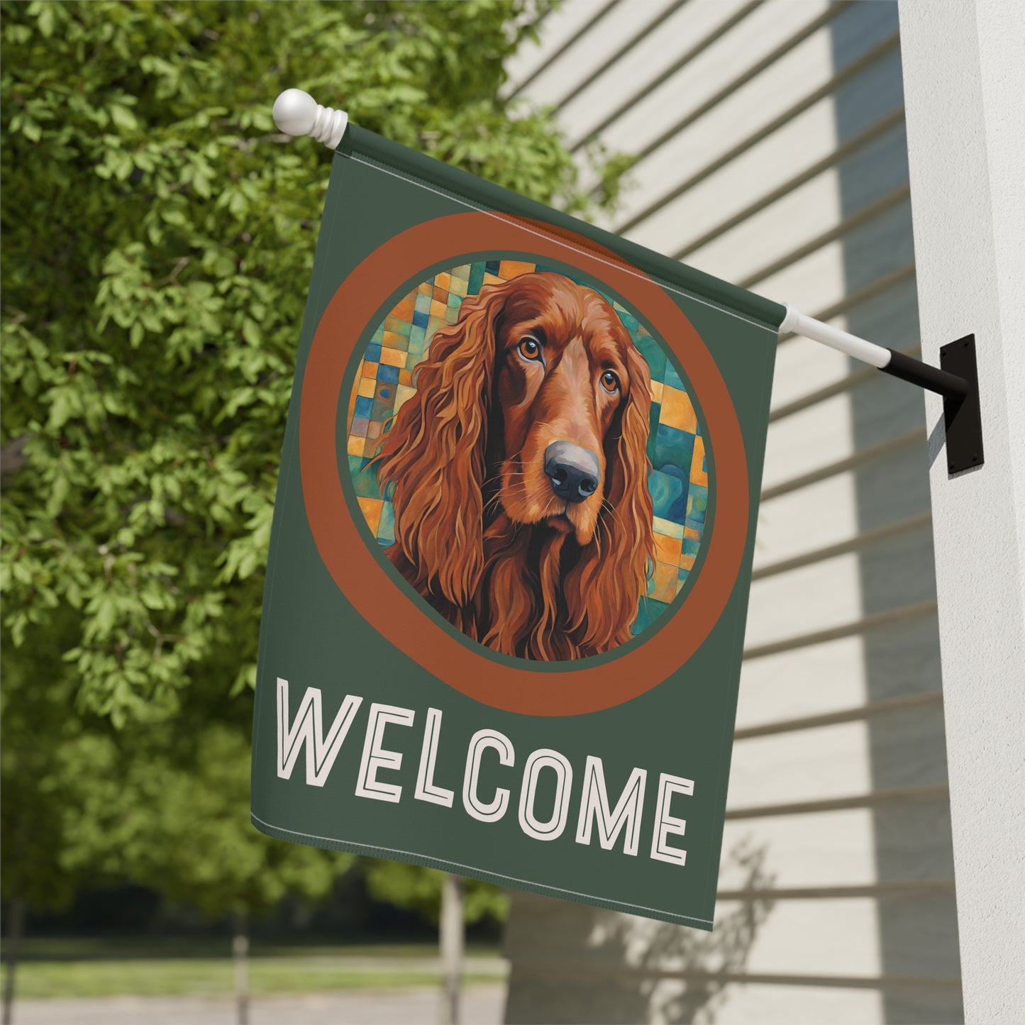 Irish Setter Welcome 2-Sided Garden & House Flag/Banner