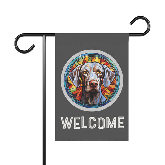 Weimaraner Welcome 2-Sided Garden & House Flag/Banner