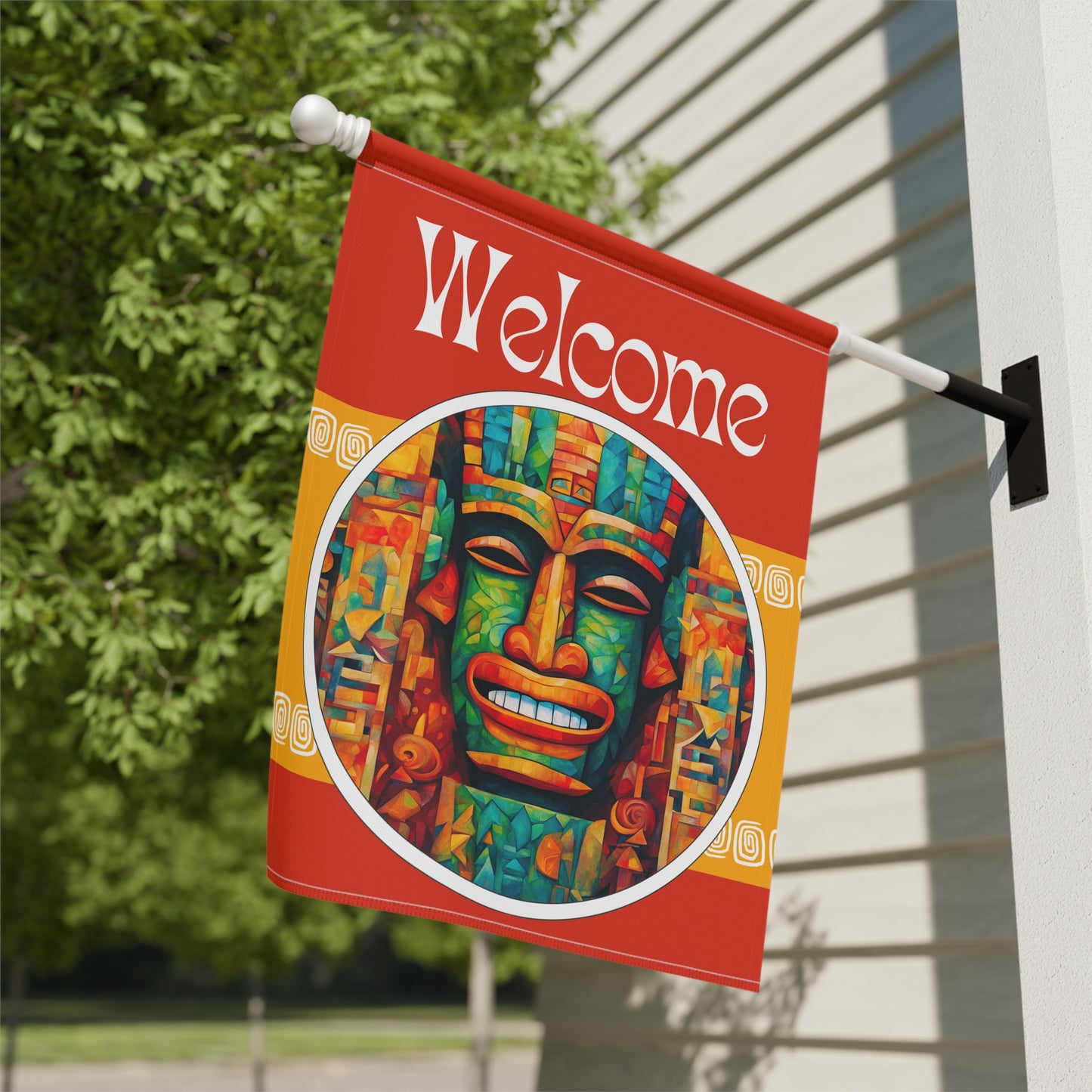 Tiki Chill Welcome 2-Sided Garden & House Flag/Banner