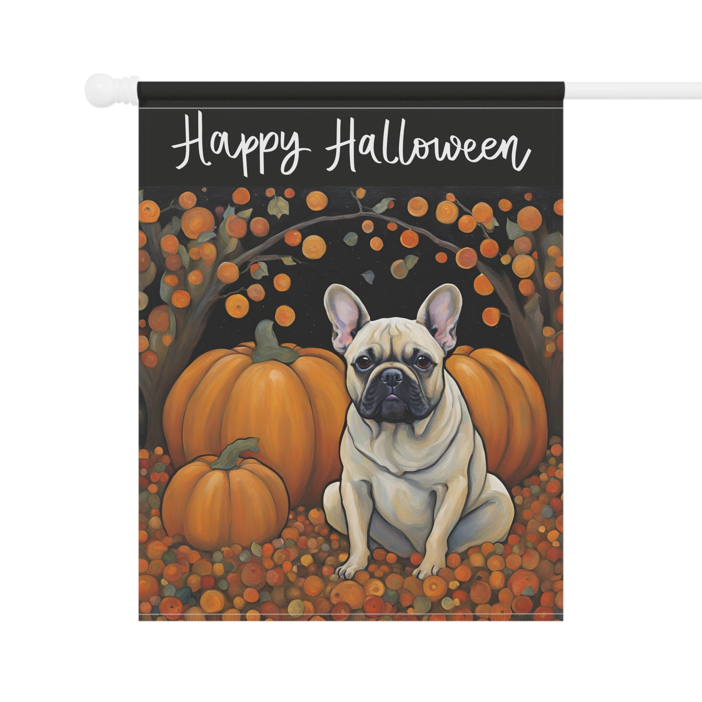 French Bulldog Happy Halloween 2-Sided Garden & House Flag/Banner