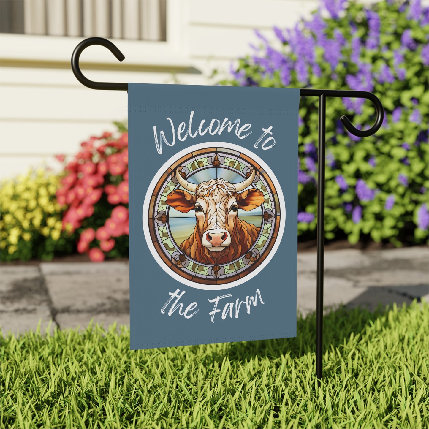 Welcome to the Farm Cow 2-Sided Garden & House Flag/Banner