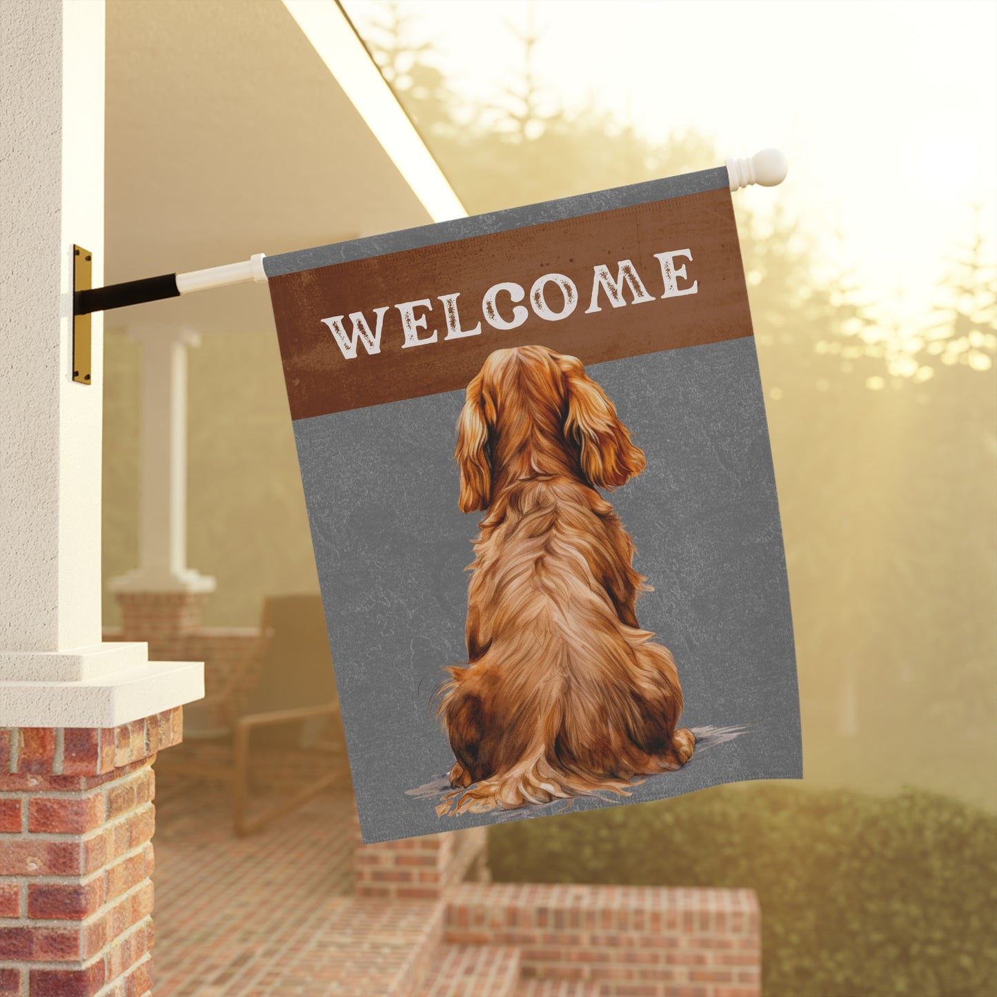 Cocker Spaniel Welcome 2-Sided Garden & House Flag/Banner