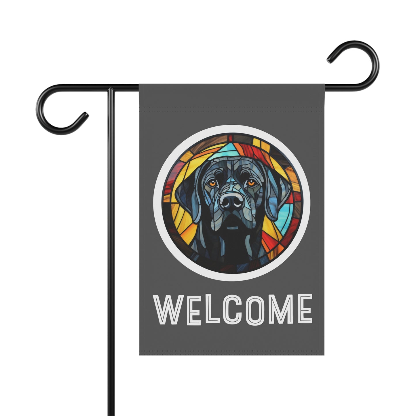 Black Labrador Welcome 2-Sided Garden & House Flag/Banner