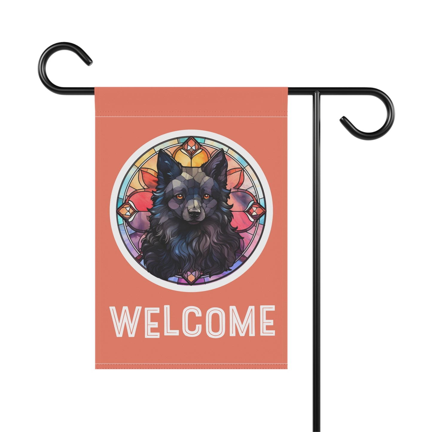 Schipperke Welcome 2-Sided Garden & House Flag/Banner