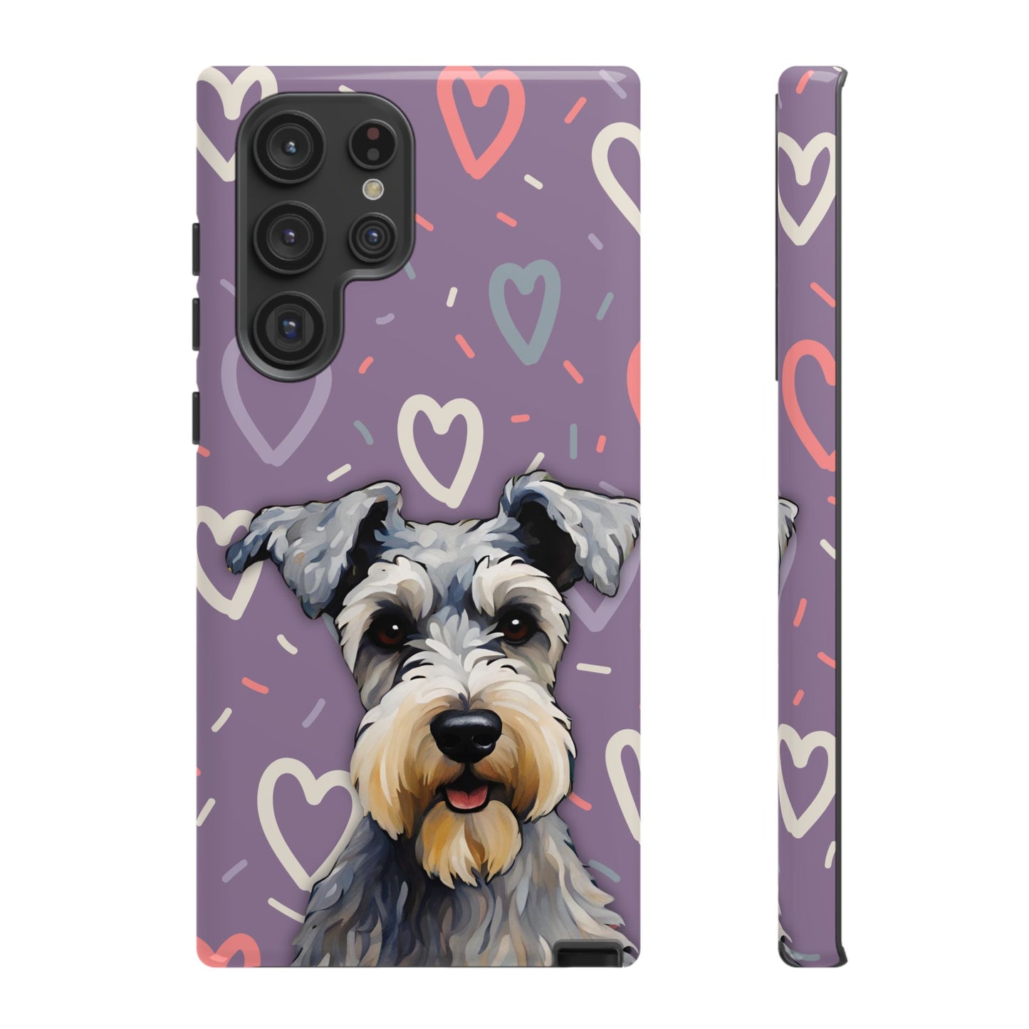 Miniature Schnauzer Love iPhone Samsung Galaxy Google Pixel Glossy Tough Case