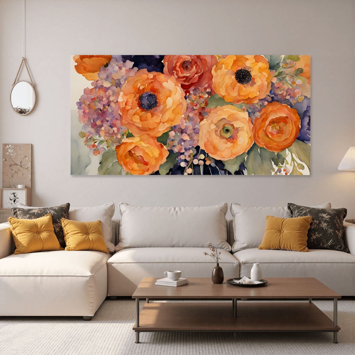 60" x 30" Printed Canvas Fabric Wall Art - No Frame (Made in USA)