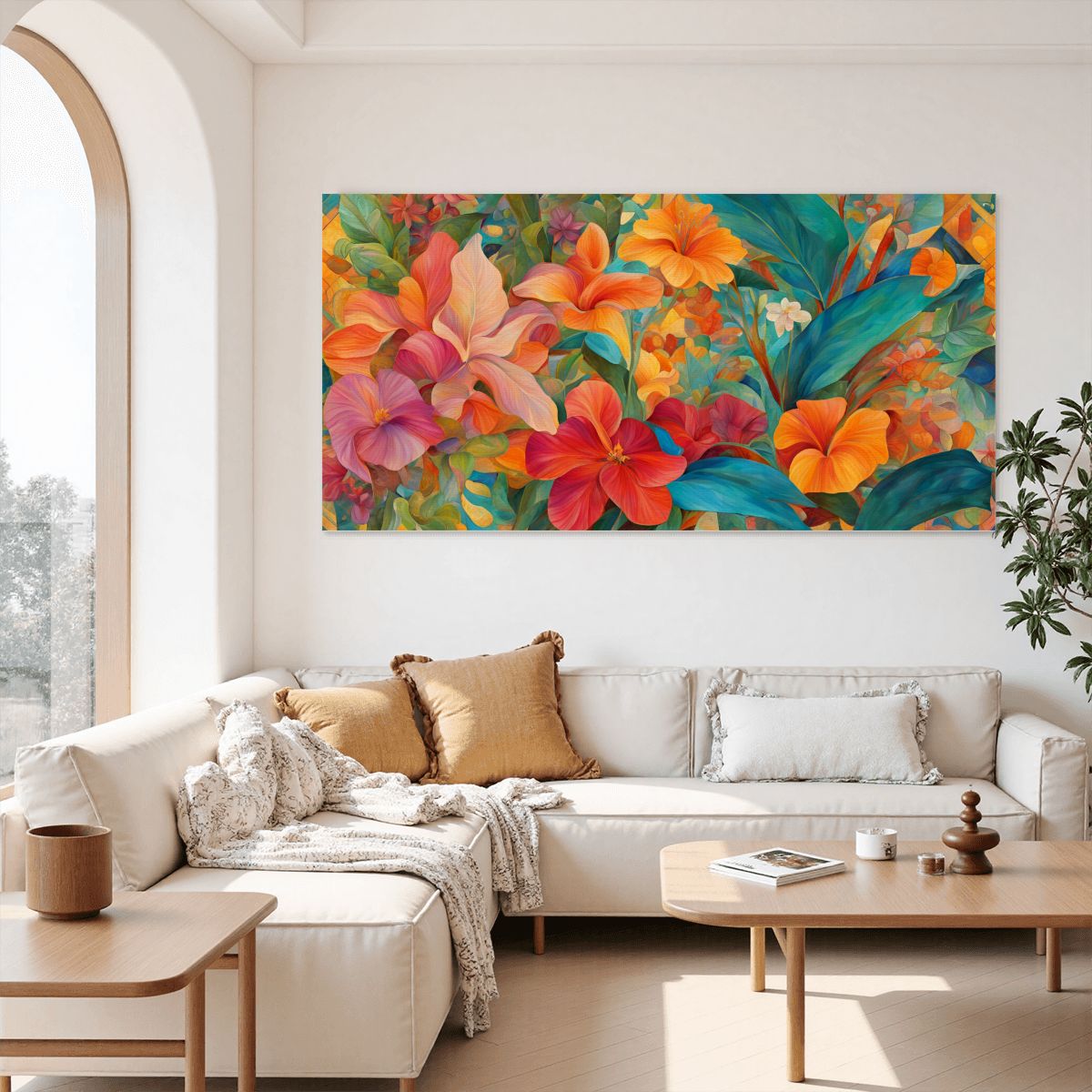 60" x 30" Printed Canvas Fabric Wall Art - No Frame (Made in USA)