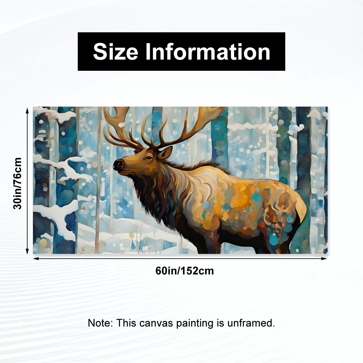 60" x 30" Printed Canvas Fabric Wall Art - No Frame (Made in USA)