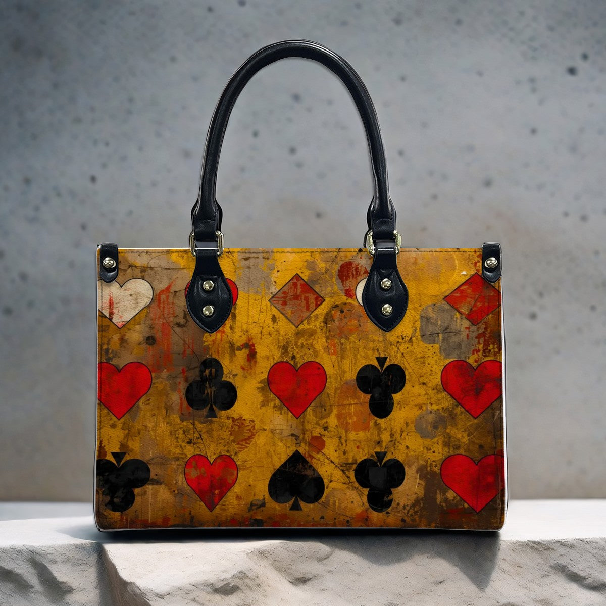 Grunge Poker Women's PU Leather Shoulder Handbag