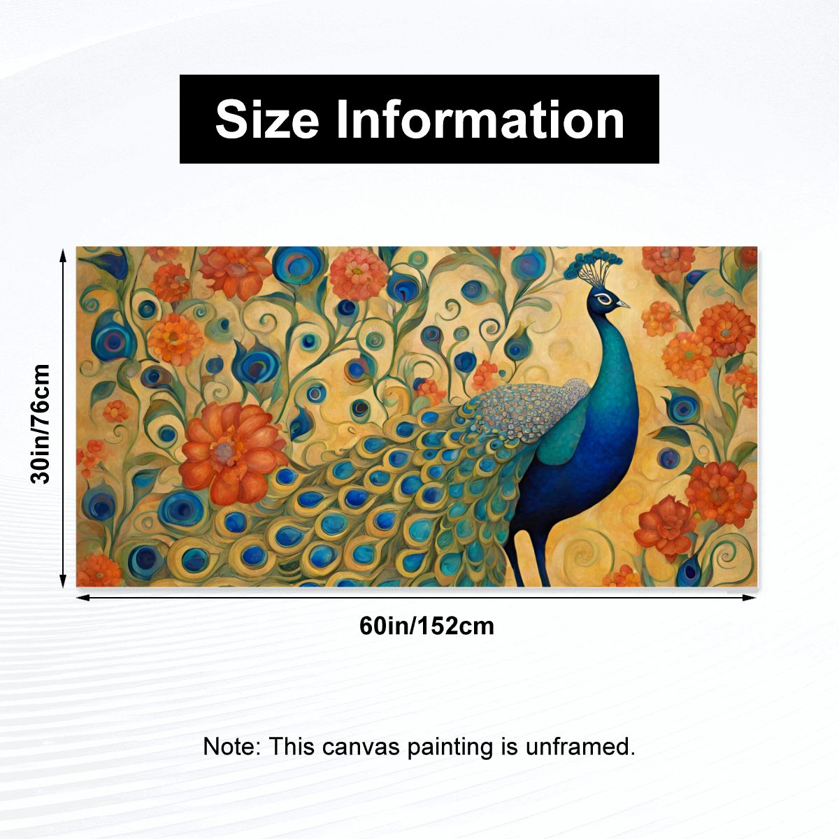 60" x 30" Printed Canvas Fabric Wall Art - No Frame (Made in USA)