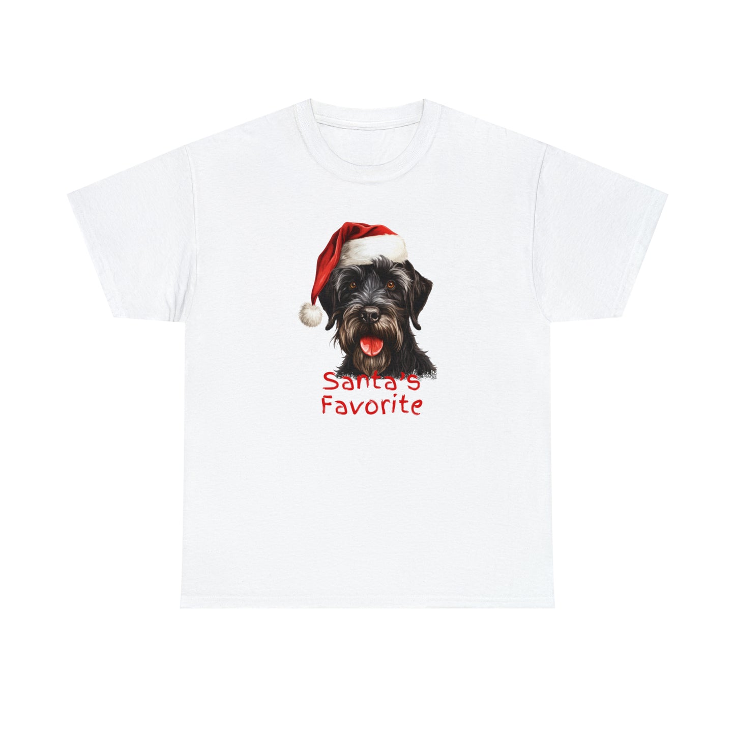 Santa's Favorite Giant Schnauzer Unisex Heavy Cotton Tee