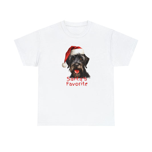 Santa's Favorite Giant Schnauzer Unisex Heavy Cotton Tee