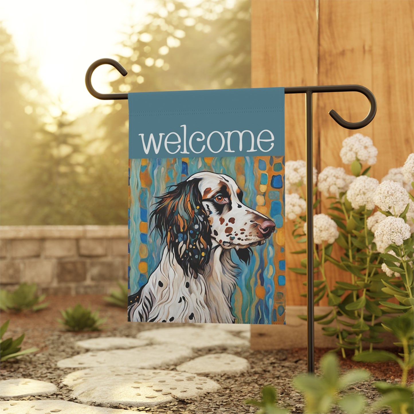 English Setter Welcome 2-Sided Garden & House Flag/Banner