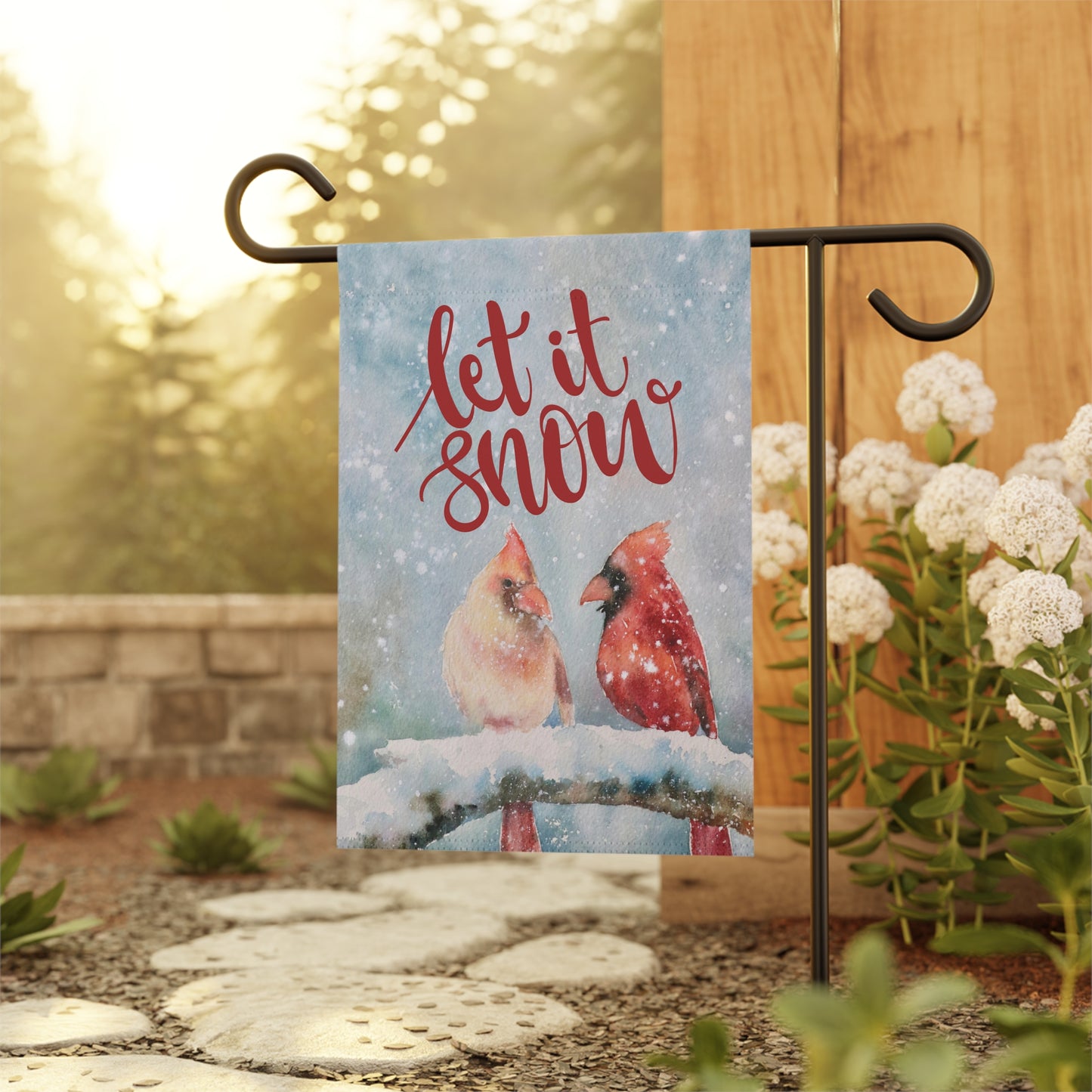 Let it Snow Cardinals 2-Sided Garden & House Banner