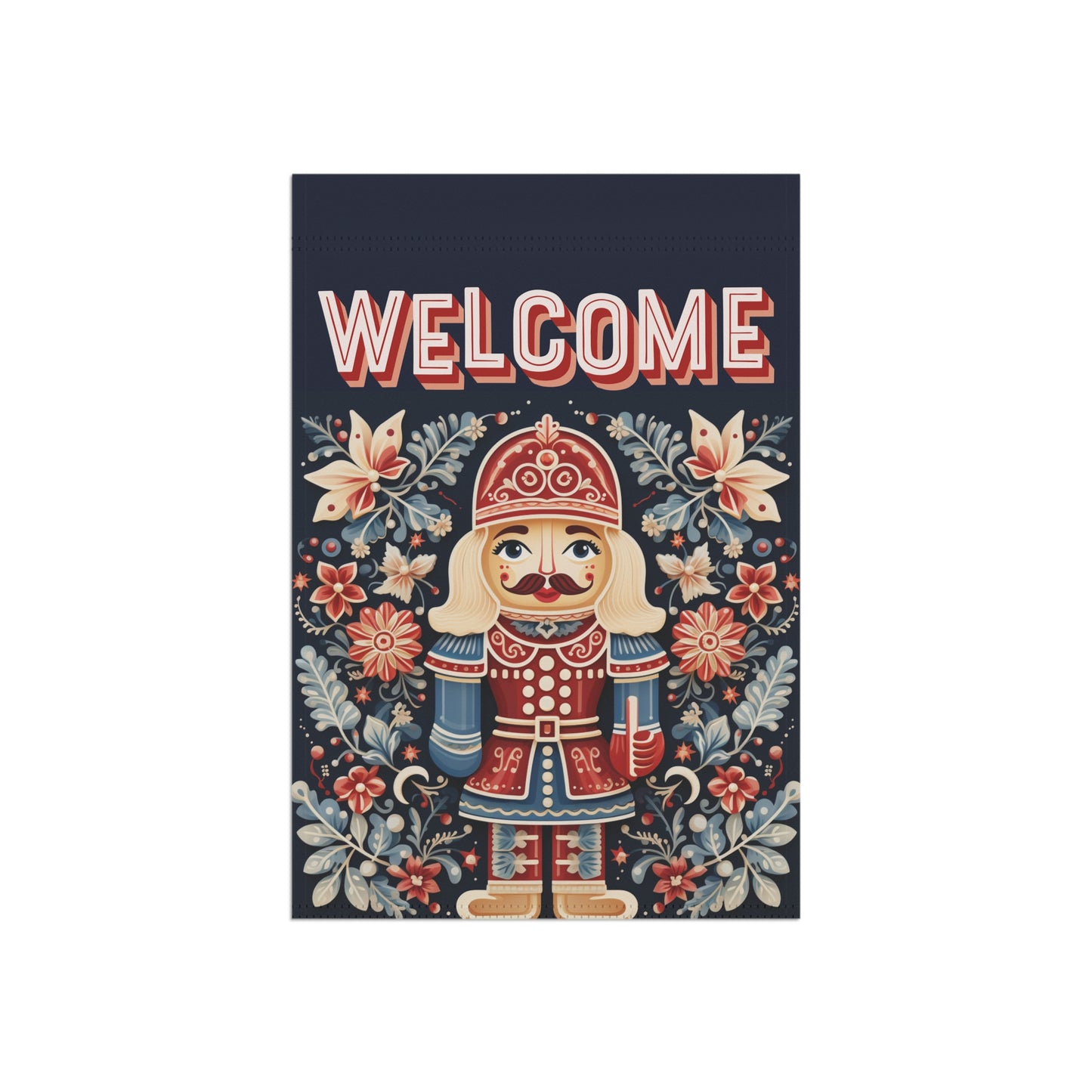 Nordic Nutcracker Welcome 2-Sided Garden & House Flag/Banner