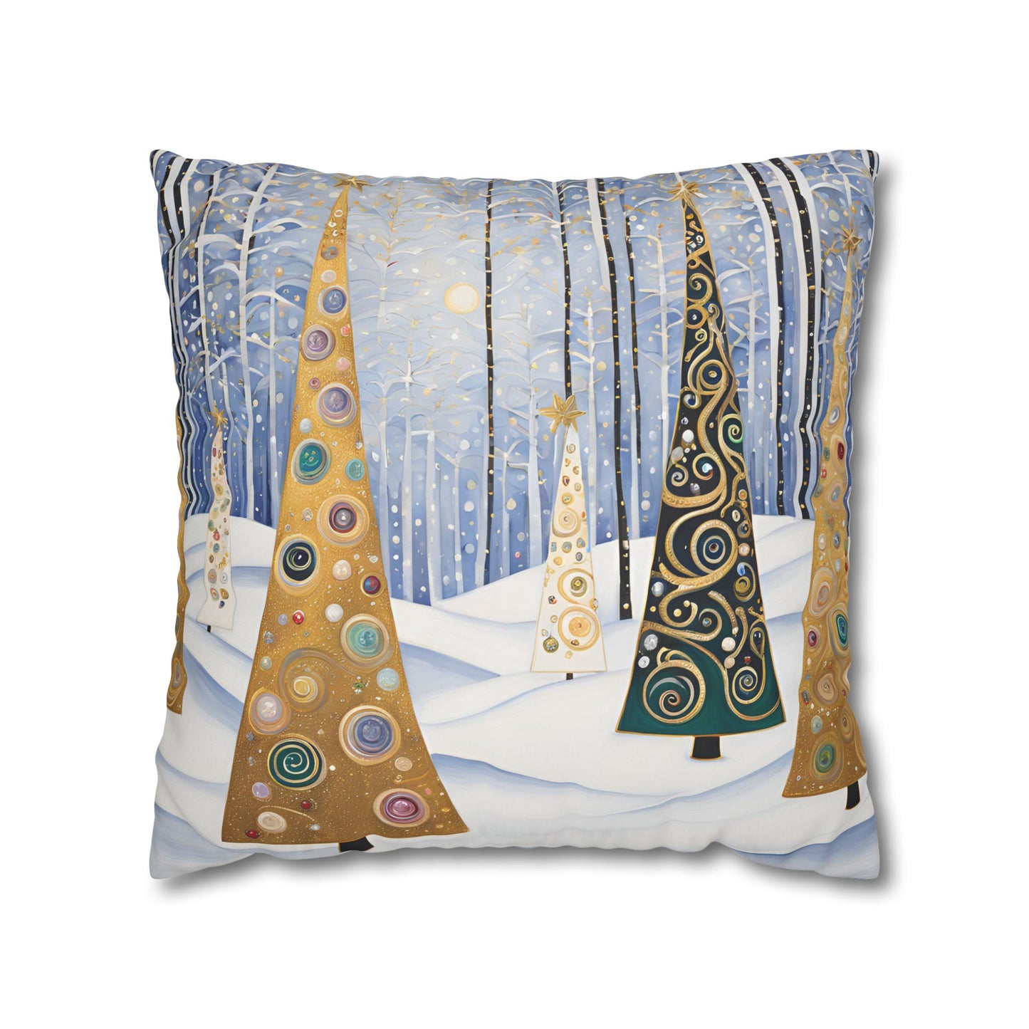 Christmas Tree Frills Square Poly Canvas Pillowcase