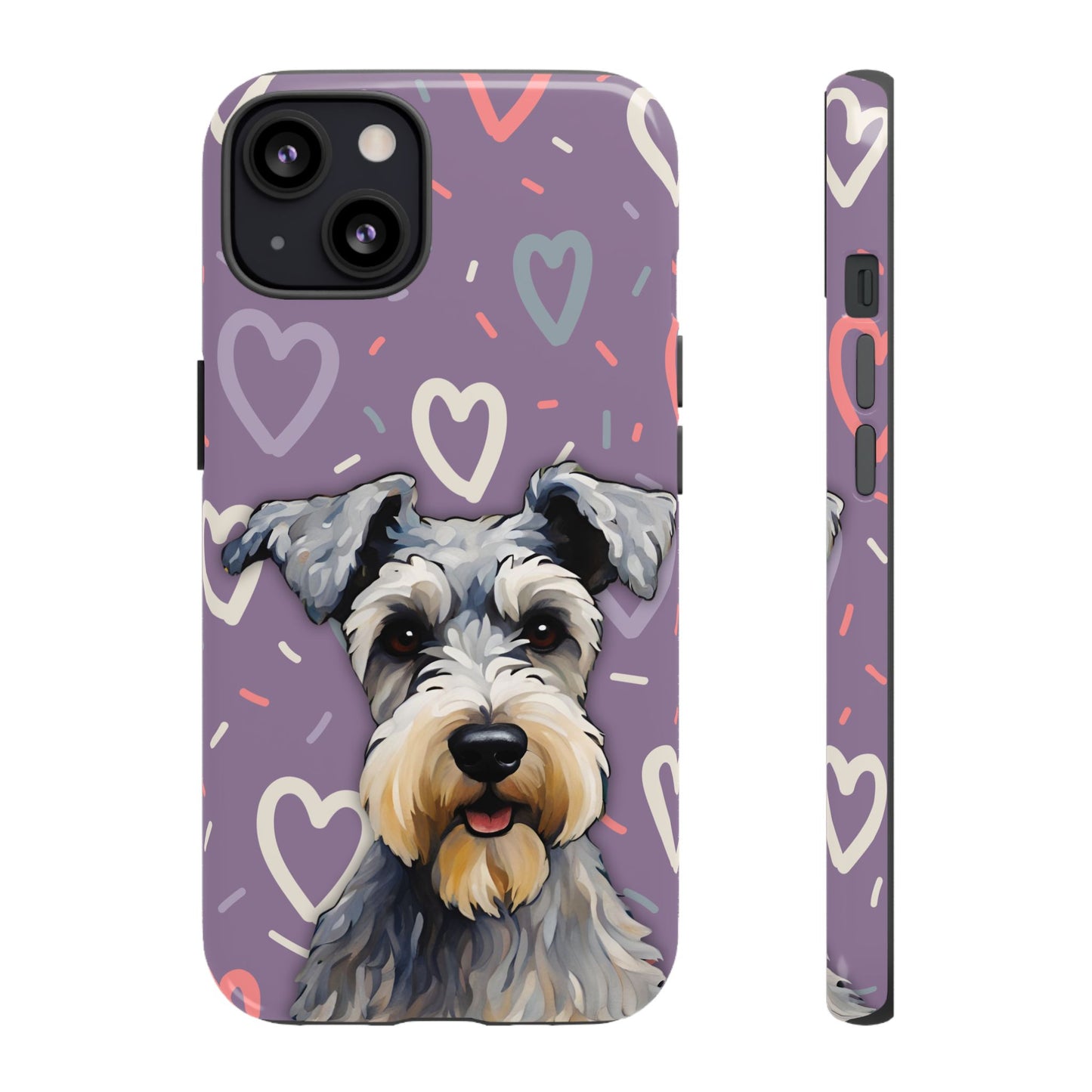 Miniature Schnauzer Love iPhone Samsung Galaxy Google Pixel Glossy Tough Case