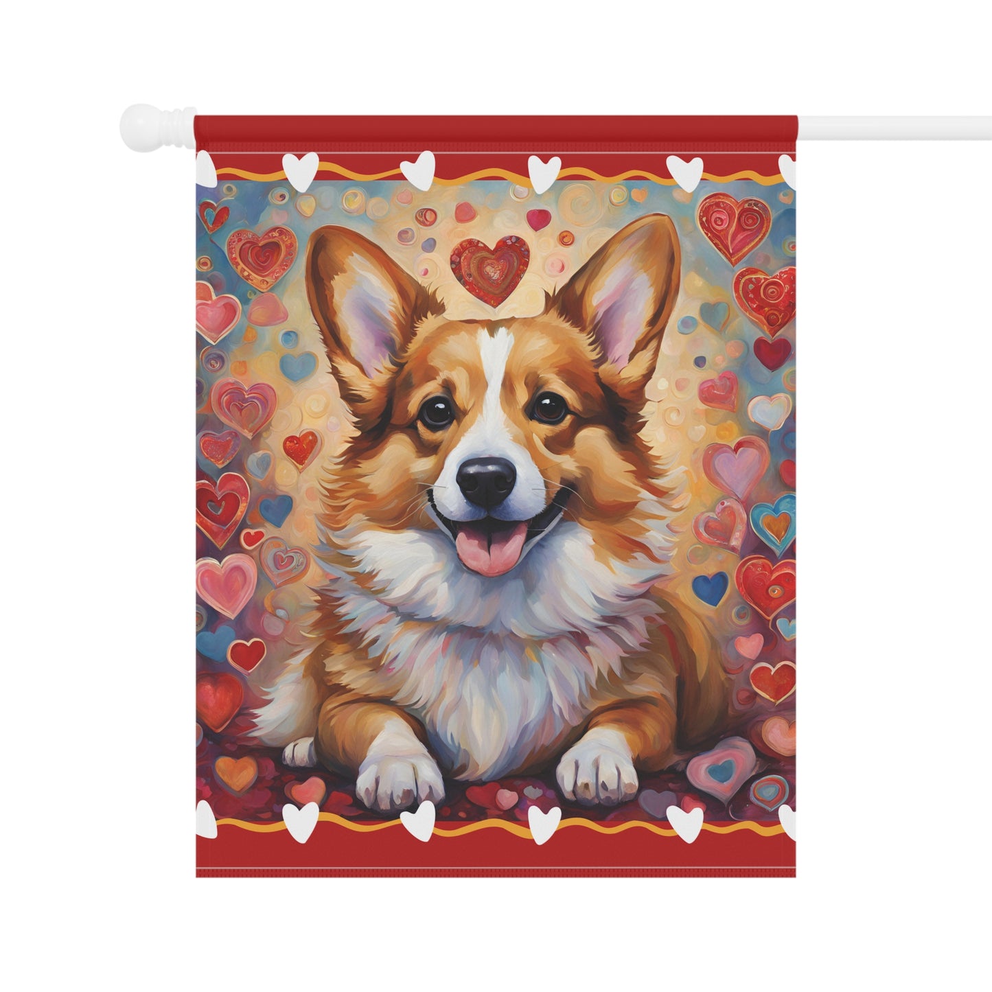 Corgi Valentine 2-Sided Garden & House Flag/Banner