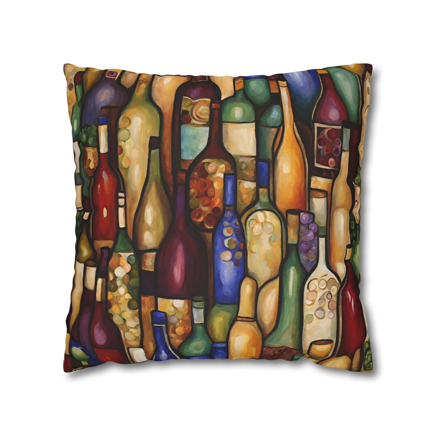 Vino Abstract Square Poly Canvas Pillowcase