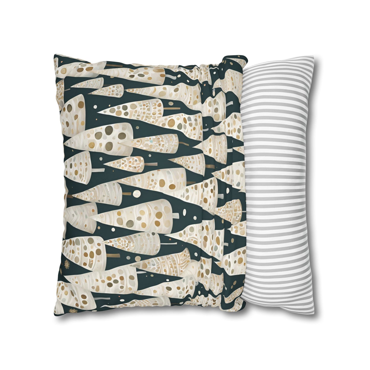 Tree Cones Square Poly Canvas Pillowcase