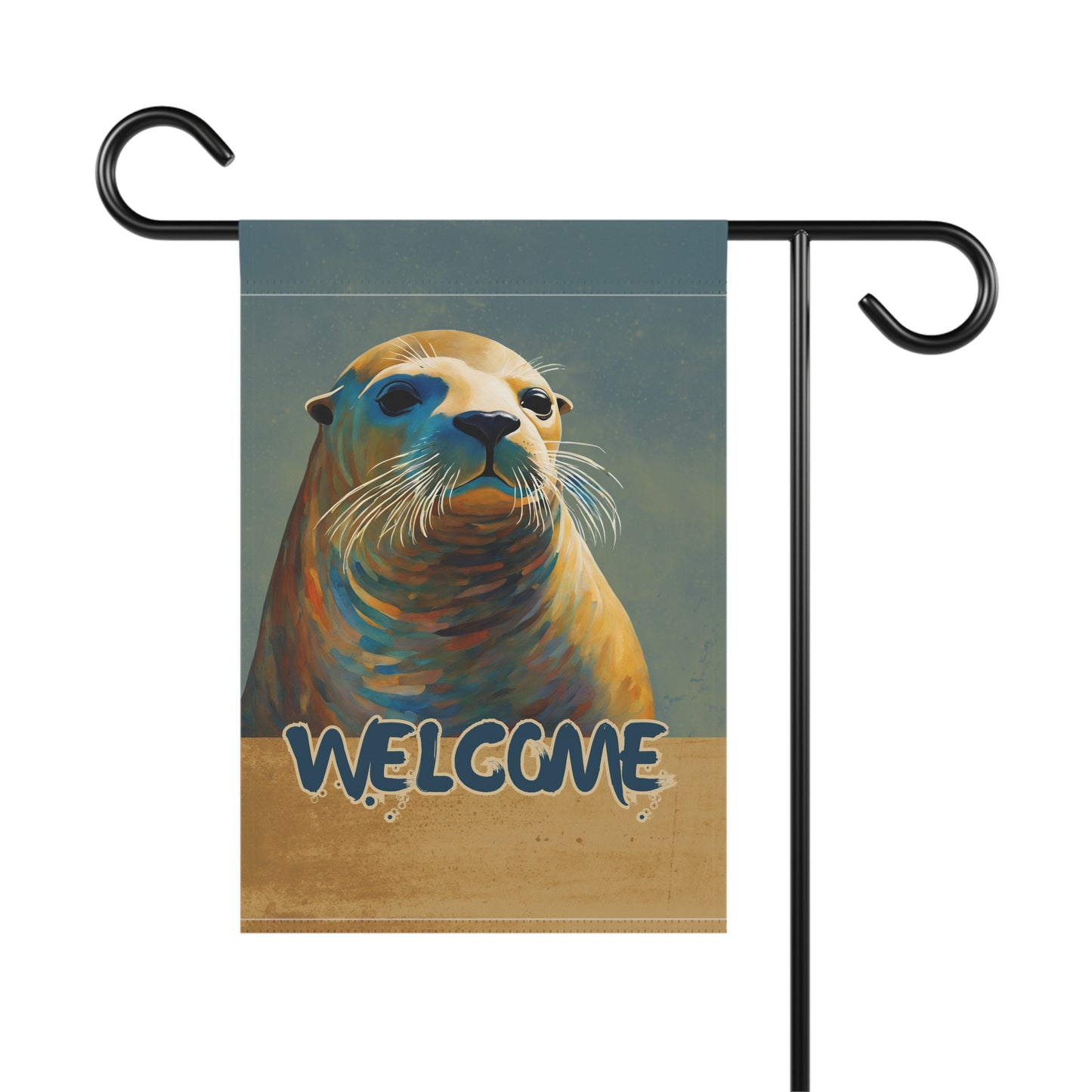 Sea Lion Welcome 2-Sided Garden & House Flag/Banner