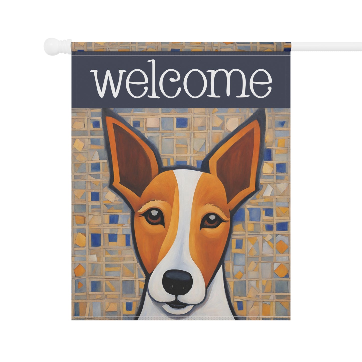 Derby the Dog Welcome 2-Sided Garden & House Flag/Banner